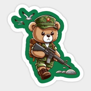 veteran teddy bear Sticker